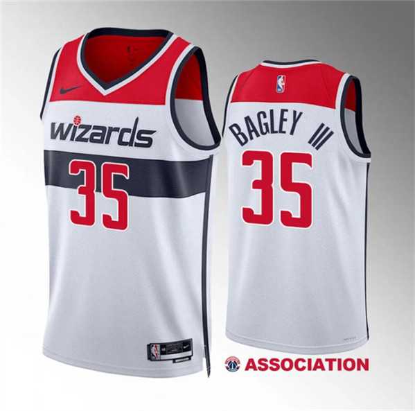 Mens Washington Wizards #35 Marvin Bagley III White Association Edition Stitched Basketball Jersey Dzhi